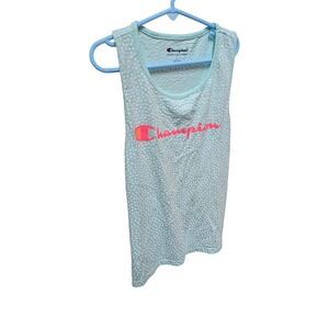 Champion Girls Mint Green Polka Dot Burnout Racerback Tank Top Size Large L